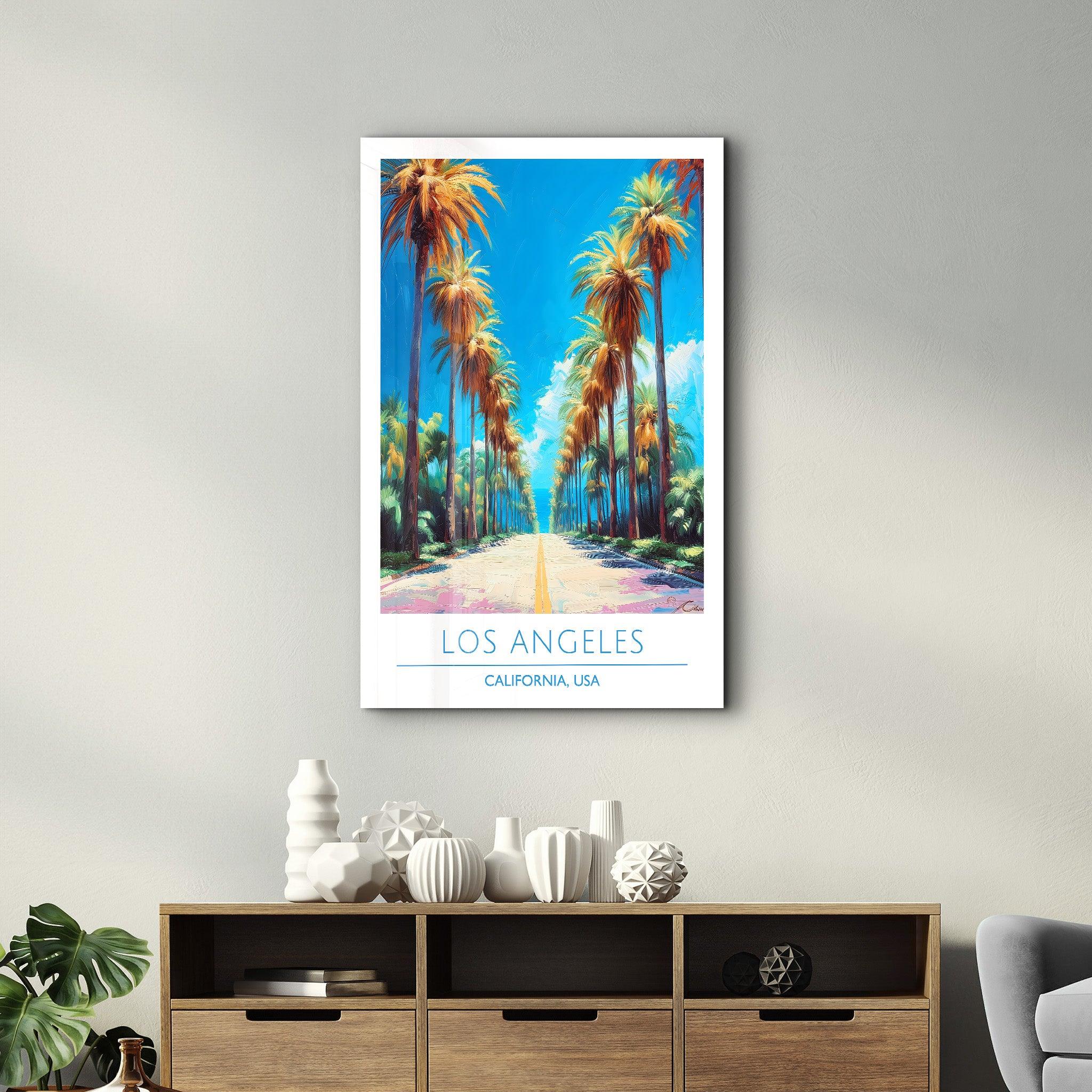 Los Angeles-California USA-Travel Posters | Glass Wall Art - ArtDesigna Glass Printing Wall Art