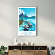 Bora Bora French Polynesia-Travel Posters | Glass Wall Art - ArtDesigna Glass Printing Wall Art