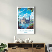 London Parliament England-Travel Posters | Glass Wall Art - ArtDesigna Glass Printing Wall Art