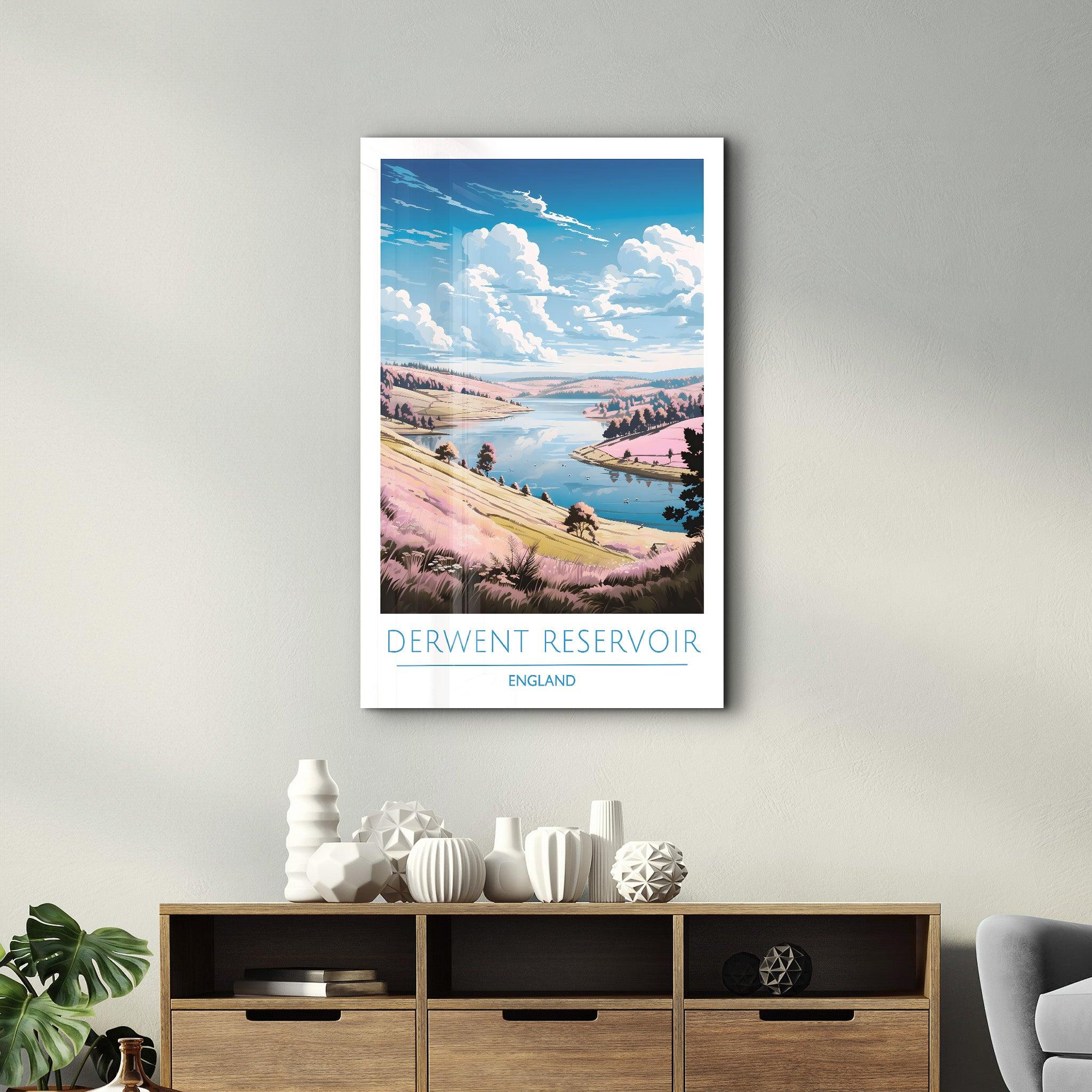 Derwent Reservoir England-Travel Posters | Glass Wall Art - ArtDesigna Glass Printing Wall Art