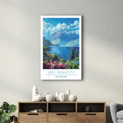 Lake Wakatipu New Zealand-Travel Posters | Glass Wall Art - ArtDesigna Glass Printing Wall Art