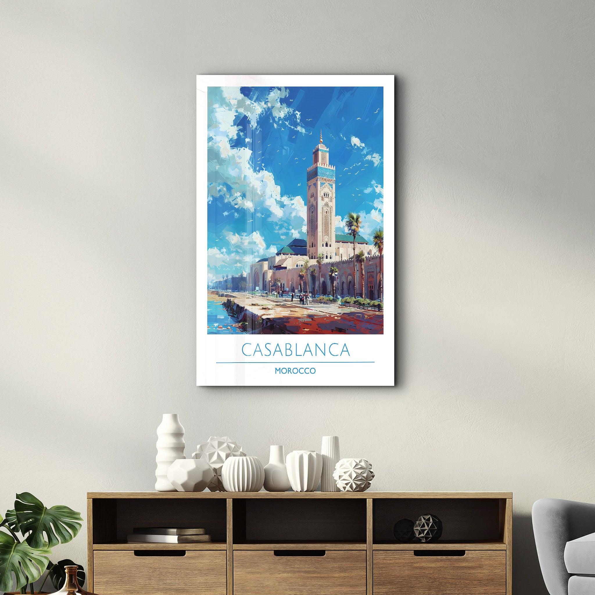 Casablanca Morocco-Travel Posters | Glass Wall Art - ArtDesigna Glass Printing Wall Art