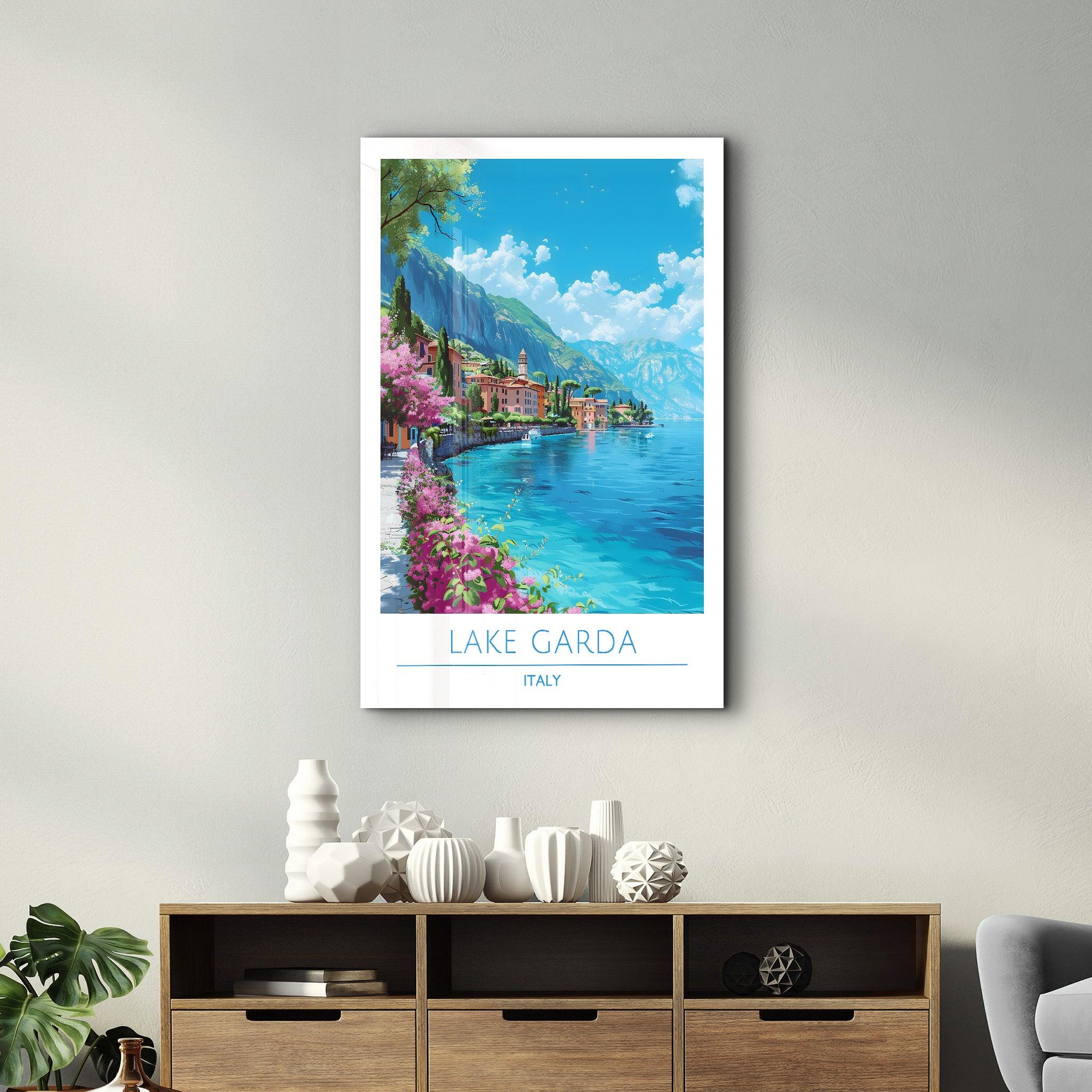 Lake Garda Italy-Travel Posters | Glass Wall Art - ArtDesigna Glass Printing Wall Art