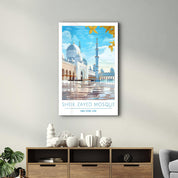 Sheik Zayed Mosque-Abu Dabi UAE-Travel Posters | Glass Wall Art - ArtDesigna Glass Printing Wall Art