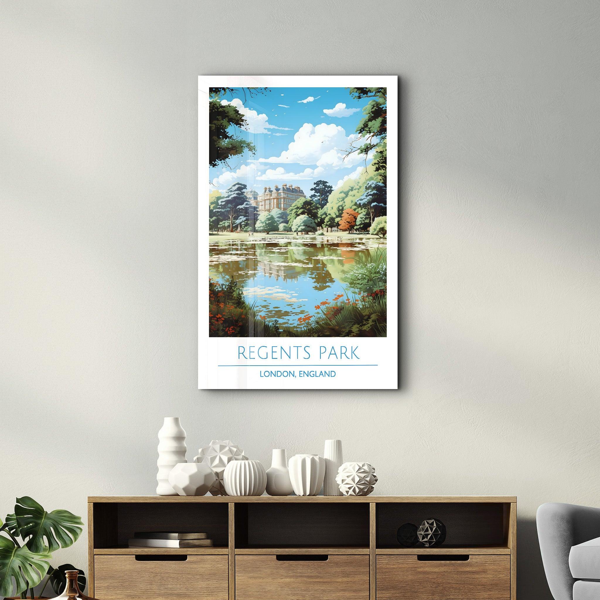 Regents Park-London England-Travel Posters | Glass Wall Art - ArtDesigna Glass Printing Wall Art