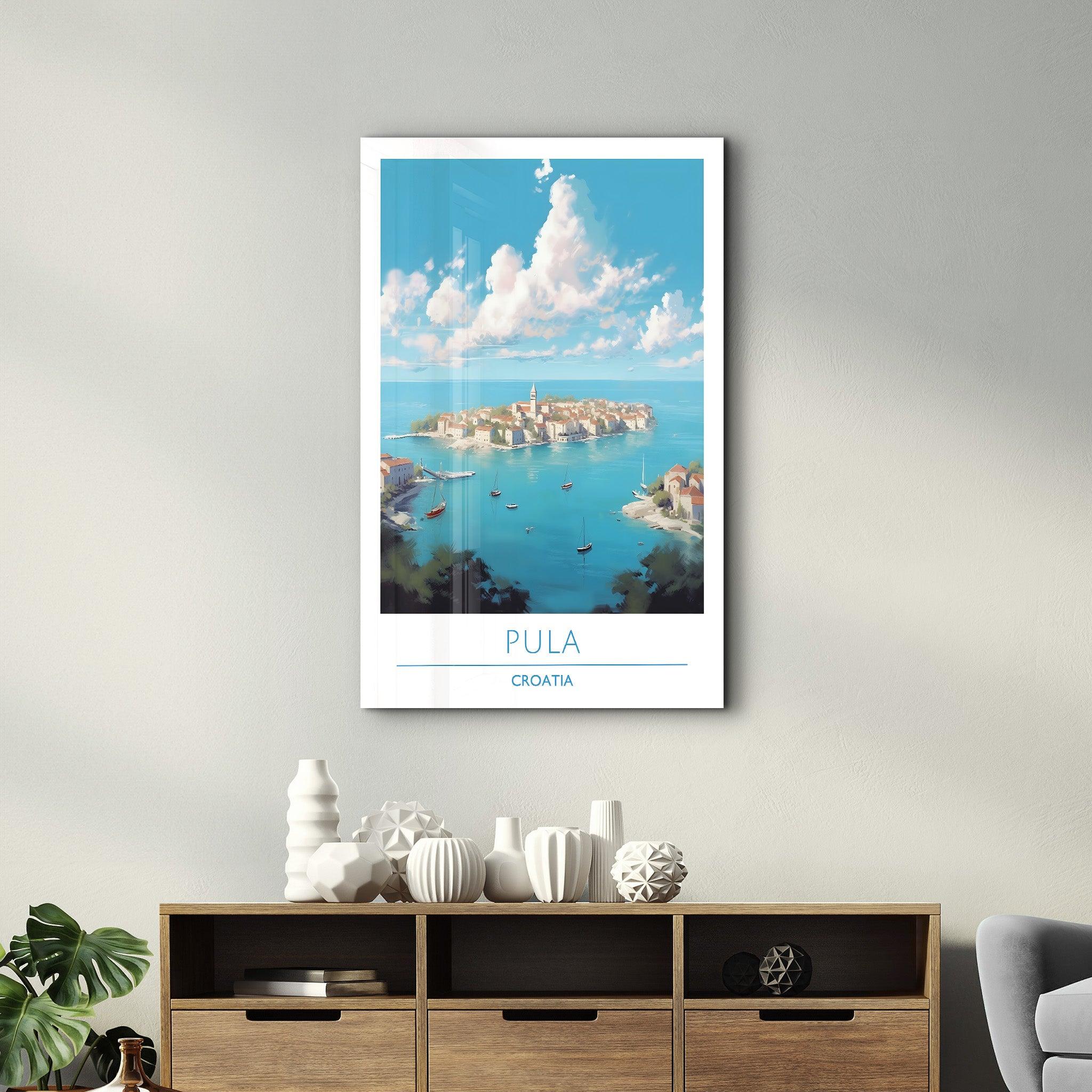 Pula Croatia-Travel Posters | Glass Wall Art - ArtDesigna Glass Printing Wall Art