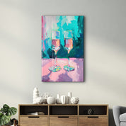 Pink Blush Glasses - Glass Wall Art - Artdesigna