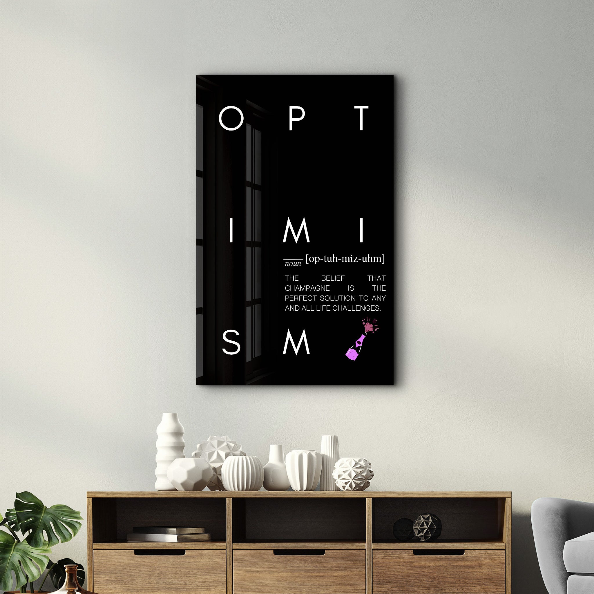 Optimism - Glass Wall Art