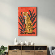 Leopard Retro - Glass Wall Art