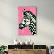 Zebra Pink - Glass Wall Art - Artdesigna