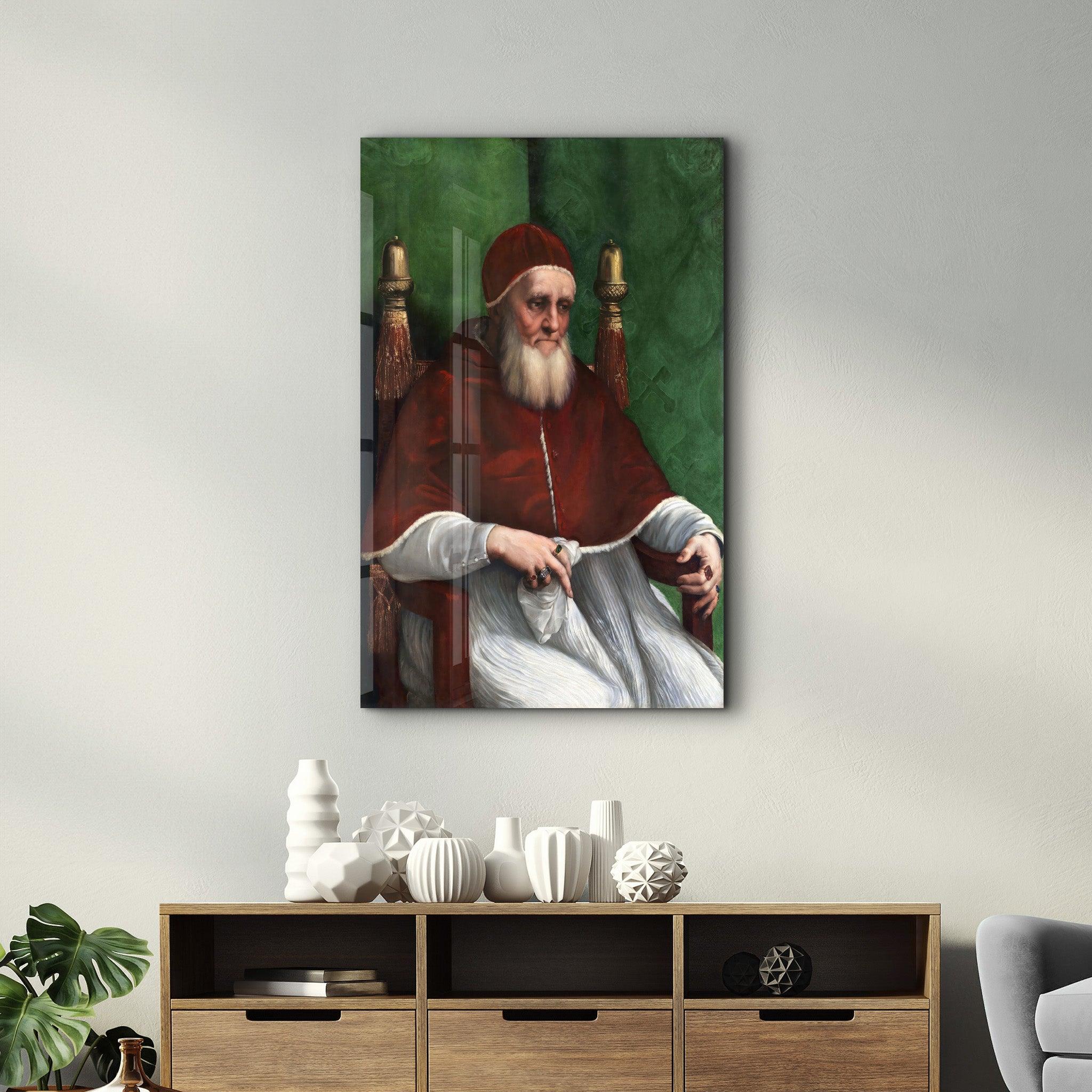 Raphael's Portrait of Pope Julius II (1511) | Glass Wall Art - ArtDesigna Glass Printing Wall Art