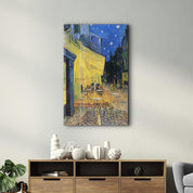 Vincent van Gogh's Café Terrace at Night (1888) | Glass Wall Art - Artdesigna