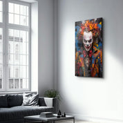 The Clown - Glass Wall Art - Artdesigna