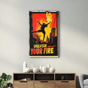 Unleash Your Fire - Motivational Glass Wall Art