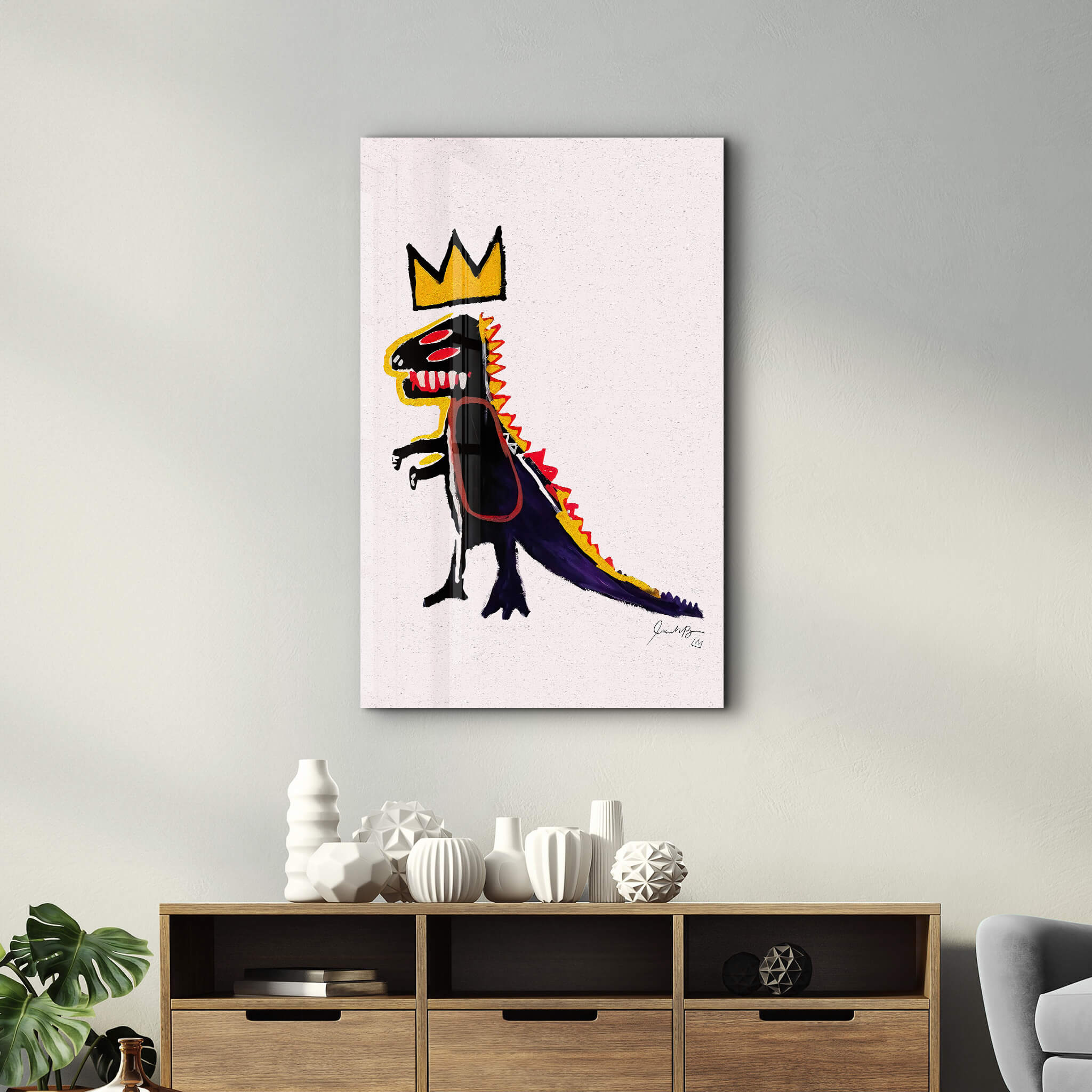 Dinosaur JMB Style - Glass Wall Art