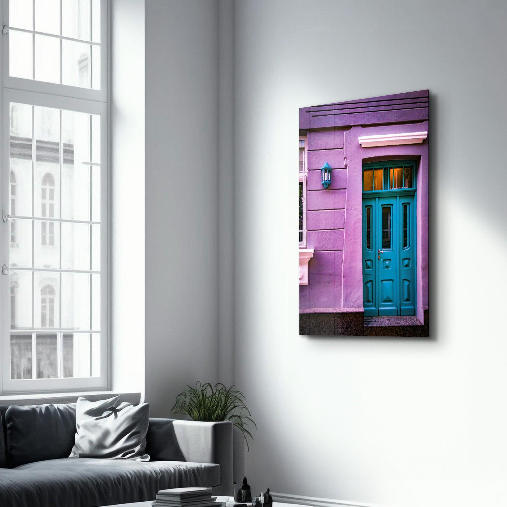 Blue Door | Glass Wall Art - ArtDesigna Glass Printing Wall Art