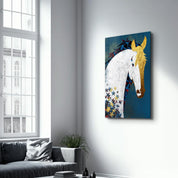 Abstract Puzzle Horse | Glass Wall Art - ArtDesigna Glass Printing Wall Art