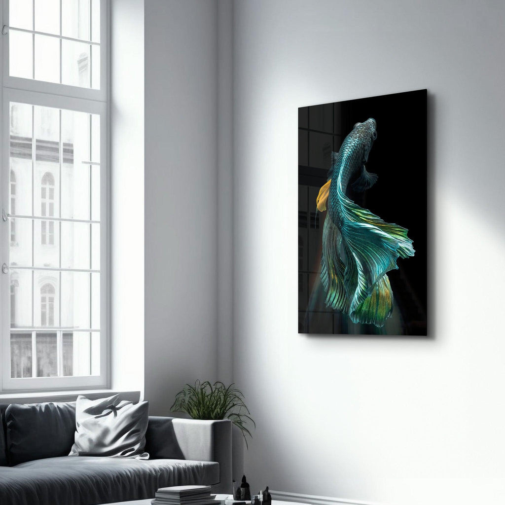 Blue Fish | Glass Wall Art – Artdesigna - Blue Glass Fish Art Contemporaries