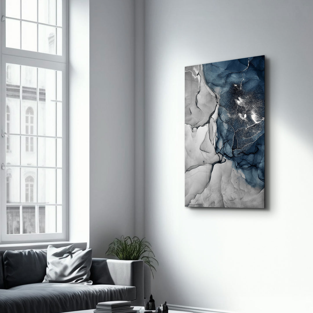 ・"Blue Wave Pattern"・Glass Wall Art - ArtDesigna Glass Printing Wall Art