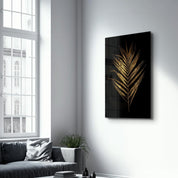 Golden Leaves | Glass Wall Art - ArtDesigna Glass Printing Wall Art