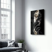 Golden Face Woman Portrait | Glass Wall Art - ArtDesigna Glass Printing Wall Art