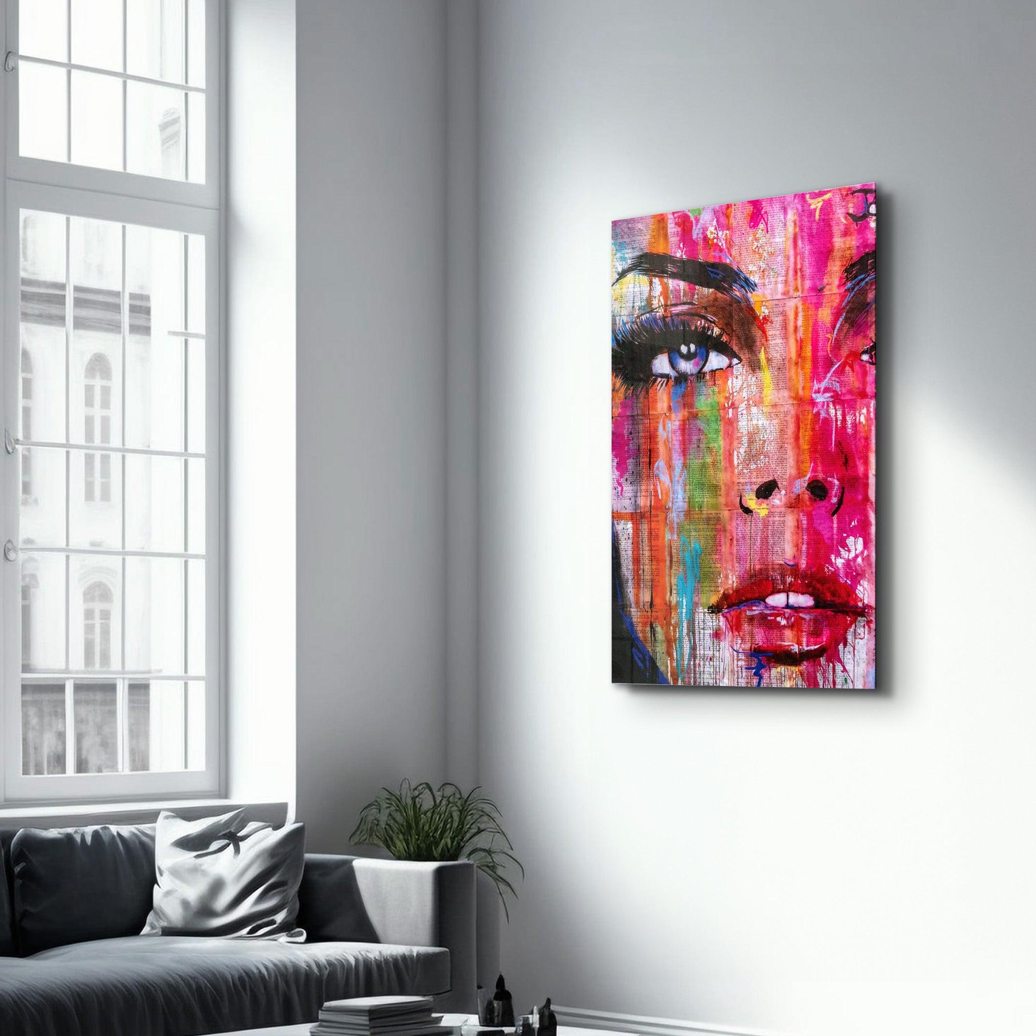 Modern deals Colorful Woman Glass Print