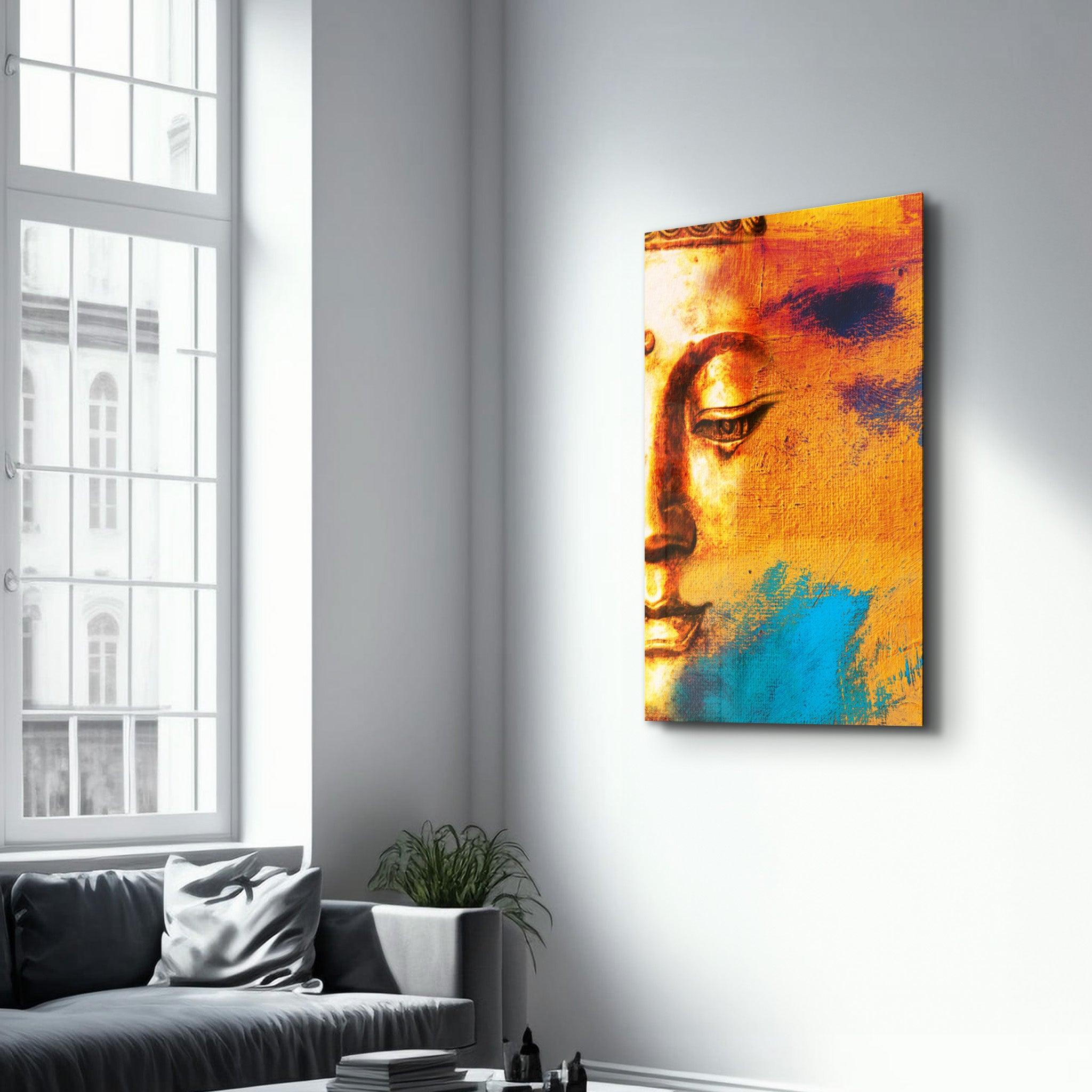 Buddha Portrait | Glass Wall Art - Artdesigna