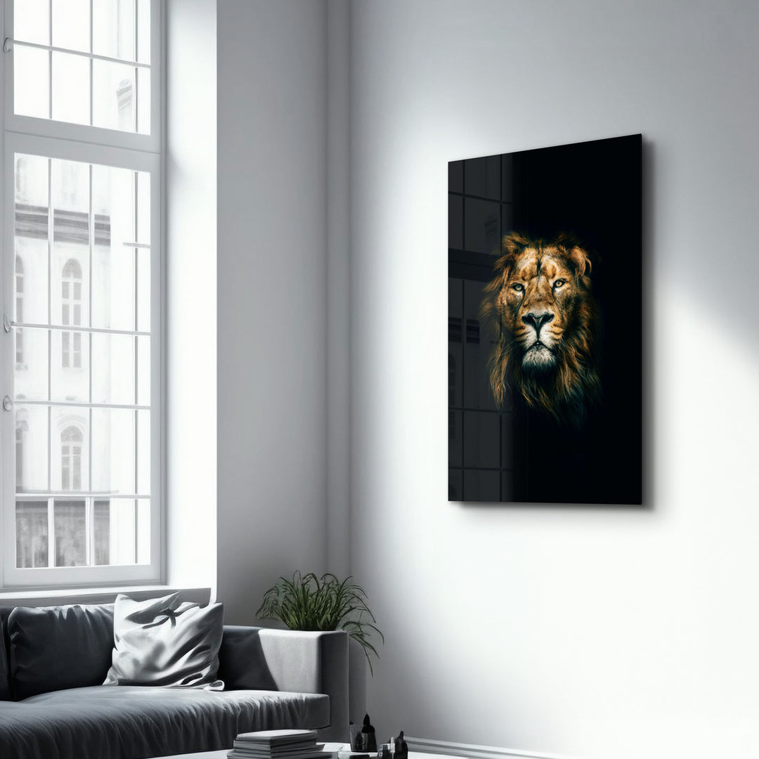 ・"Wild Lion"・Glass Wall Art - ArtDesigna Glass Printing Wall Art