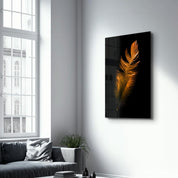 Orange Feather | Glass Wall Art - ArtDesigna Glass Printing Wall Art
