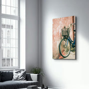 Bicycle with Basket | Glass Wall Art - ArtDesigna Glass Printing Wall Art