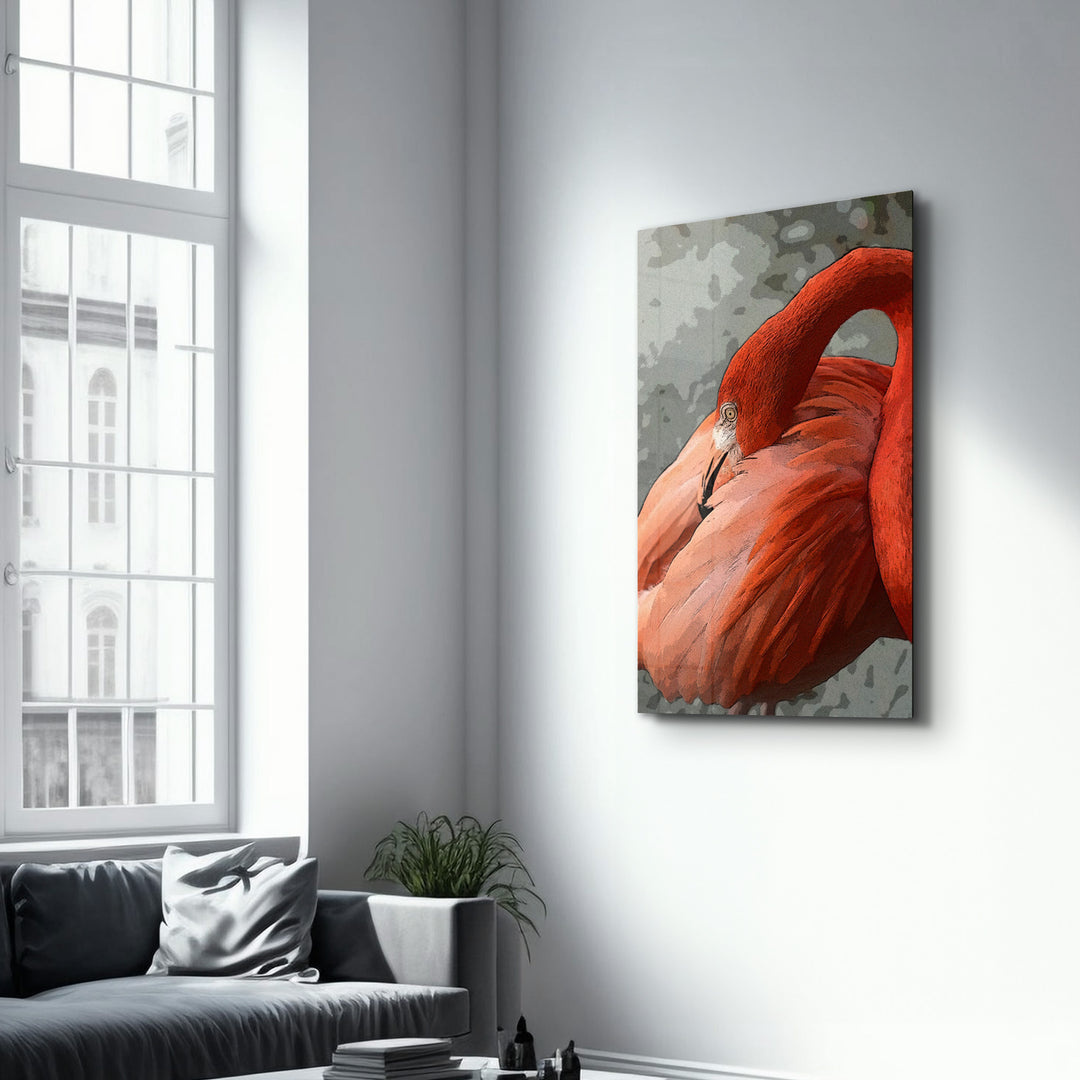 ・"Flamingo V3"・Glass Wall Art - ArtDesigna Glass Printing Wall Art