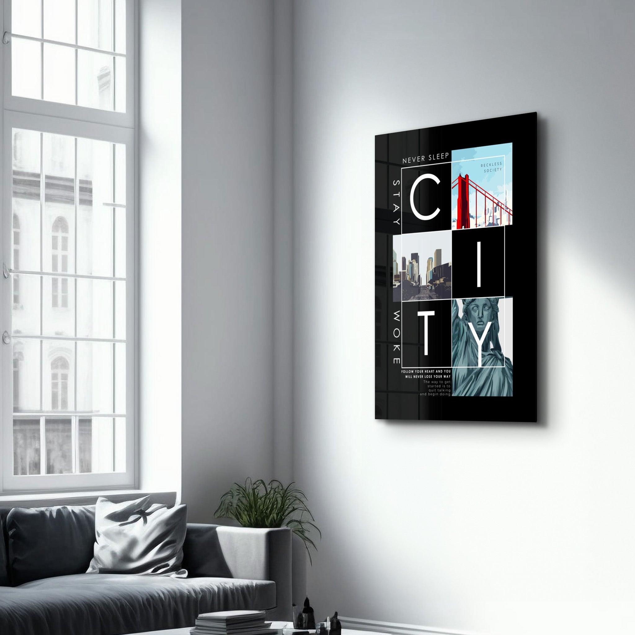 City - Never Sleep | Glass Wall Art - ArtDesigna Glass Printing Wall Art