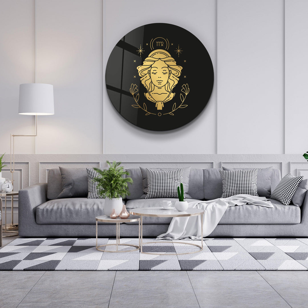 Zodiac Symbols - Rounded Glass Wall Art - ArtDesigna Glass Printing Wall Art