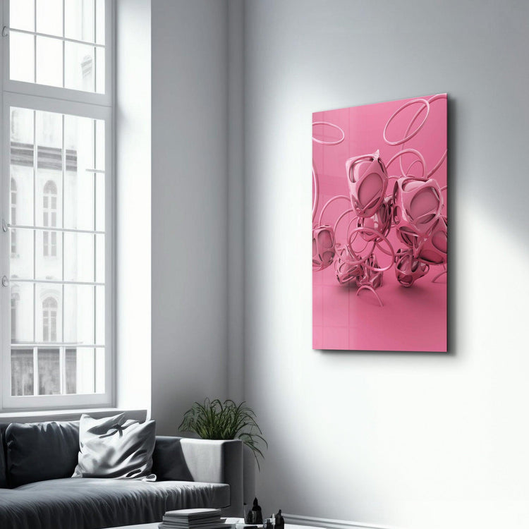 ・"Abstract Pink Modern Design"・Designer's Collection Glass Wall Art - ArtDesigna Glass Printing Wall Art