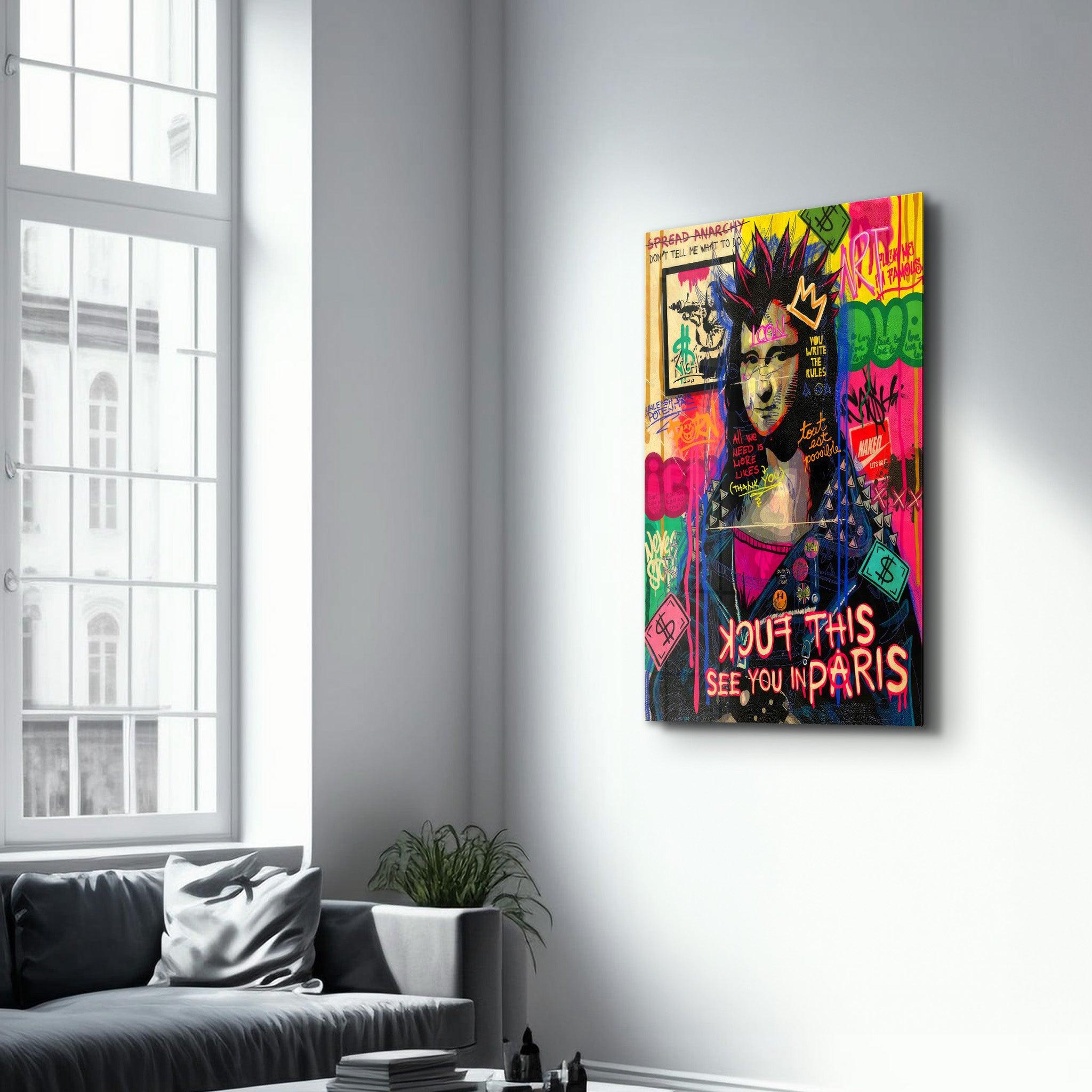 Hey Mona | Designer's Collection Glass Wall Art - ArtDesigna Glass Printing Wall Art