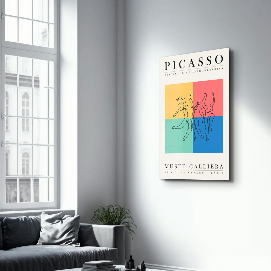 ・"Pablo Picasso - Originaux Et Lithographies"・Gallery Print Collection Glass Wall Art - ArtDesigna Glass Printing Wall Art