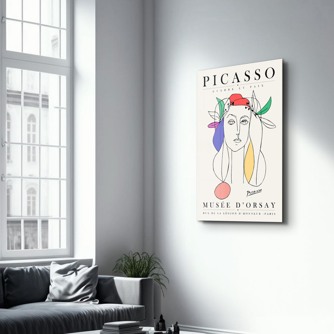 ・"Pablo Picasso - Guerre Et Paix"・Gallery Print Collection Glass Wall Art - ArtDesigna Glass Printing Wall Art