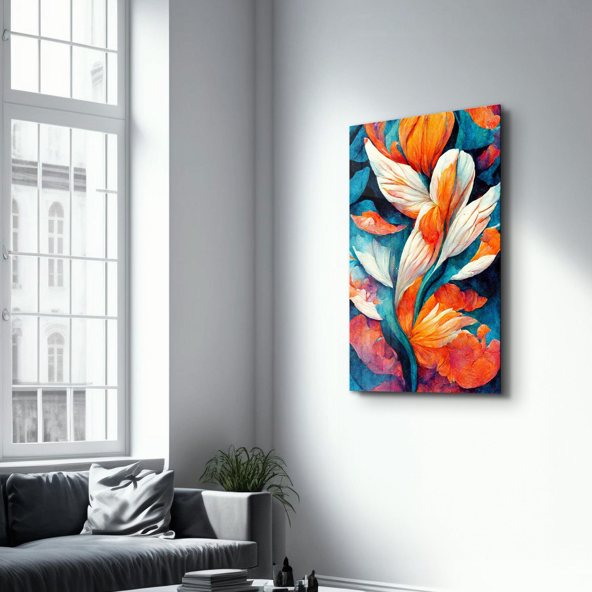 Flowers of Secret Garden 2 | Designers Collection Glass Wall Art - Artdesigna