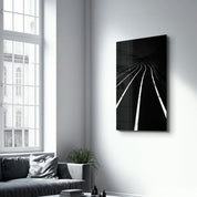 Road at Night | Designers Collection Glass Wall Art - ArtDesigna Glass Printing Wall Art