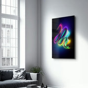 Neon Brush Strokes | Glass Wall Art - ArtDesigna Glass Printing Wall Art