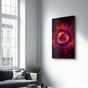 Purple & Red Flames | Glass Wall Art - ArtDesigna Glass Printing Wall Art