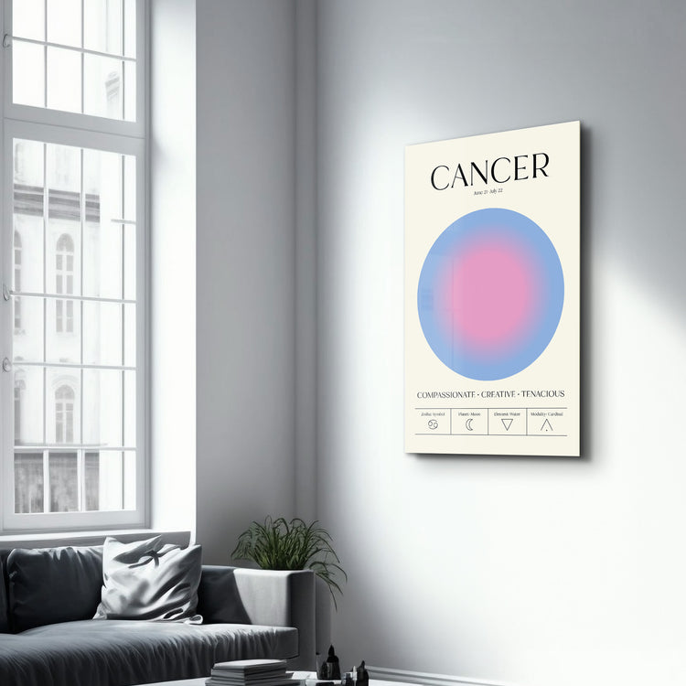 ."Cancer - Aura Collection". Zodiac Glass Wall Art - ArtDesigna Glass Printing Wall Art