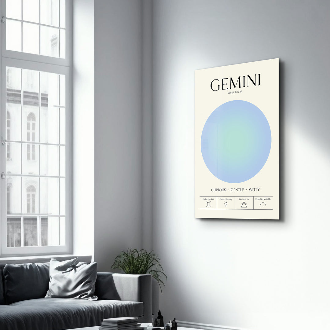 Gemini - Aura Collection | Zodiac Glass Wall Art