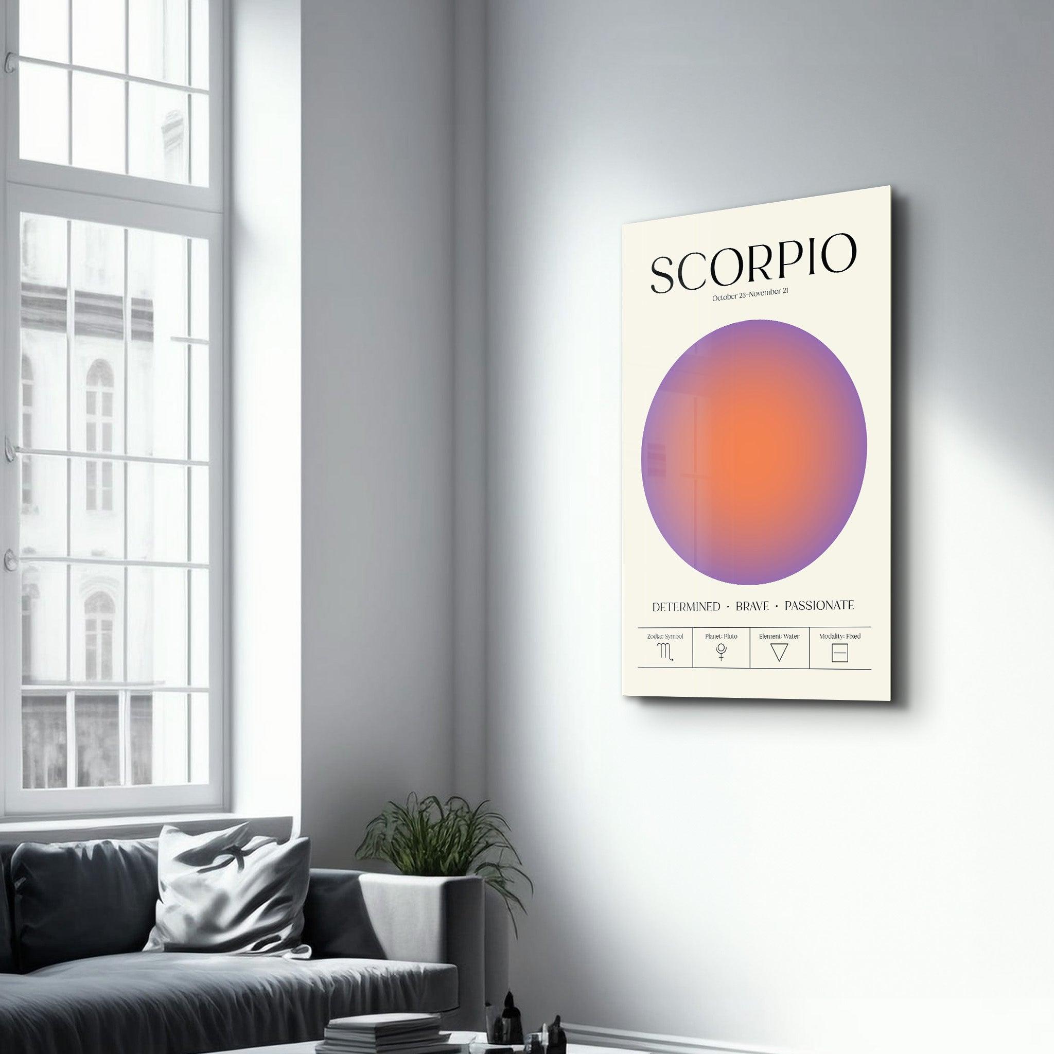 Scorpio - Aura Collection | Zodiac Glass Wall Art - ArtDesigna Glass Printing Wall Art