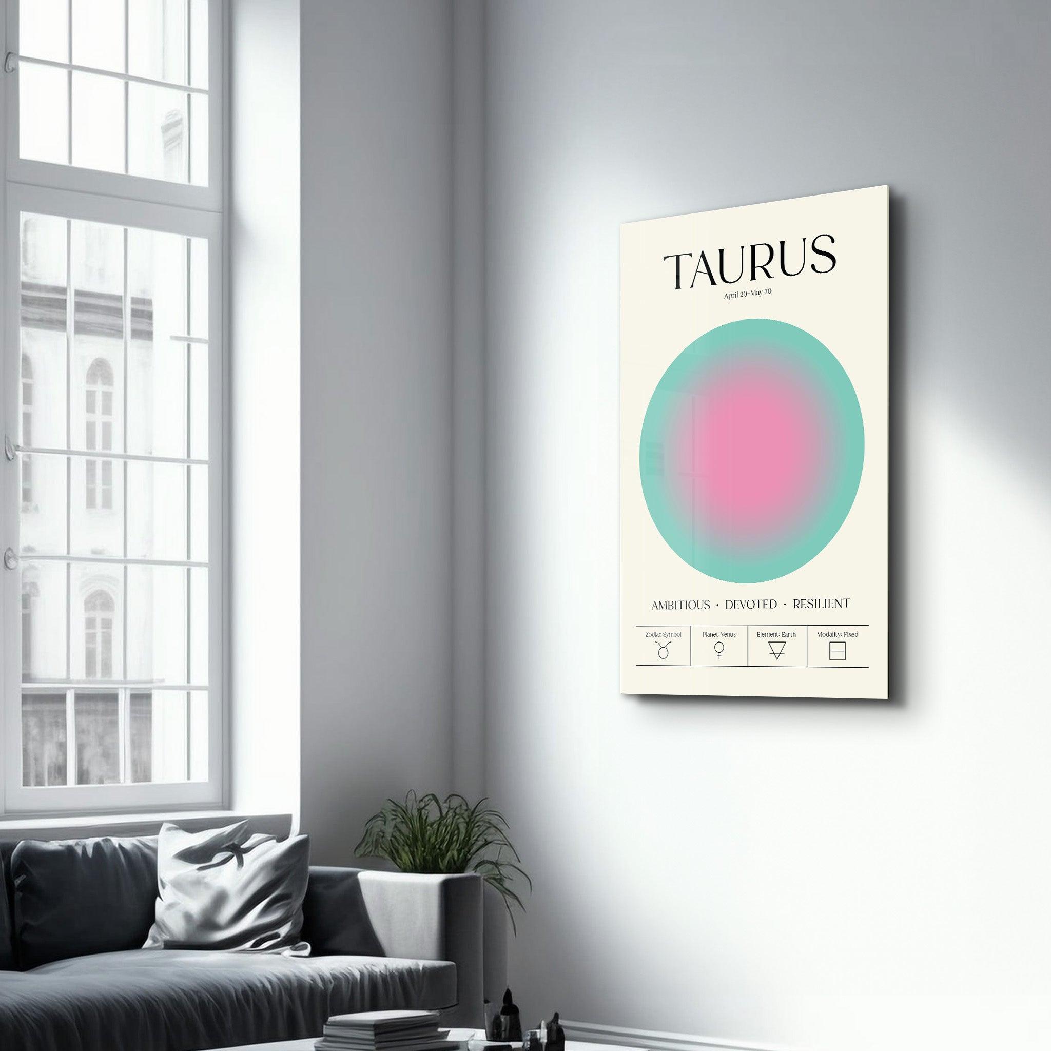 Taurus - Aura Collection | Zodiac Glass Wall Art - ArtDesigna Glass Printing Wall Art