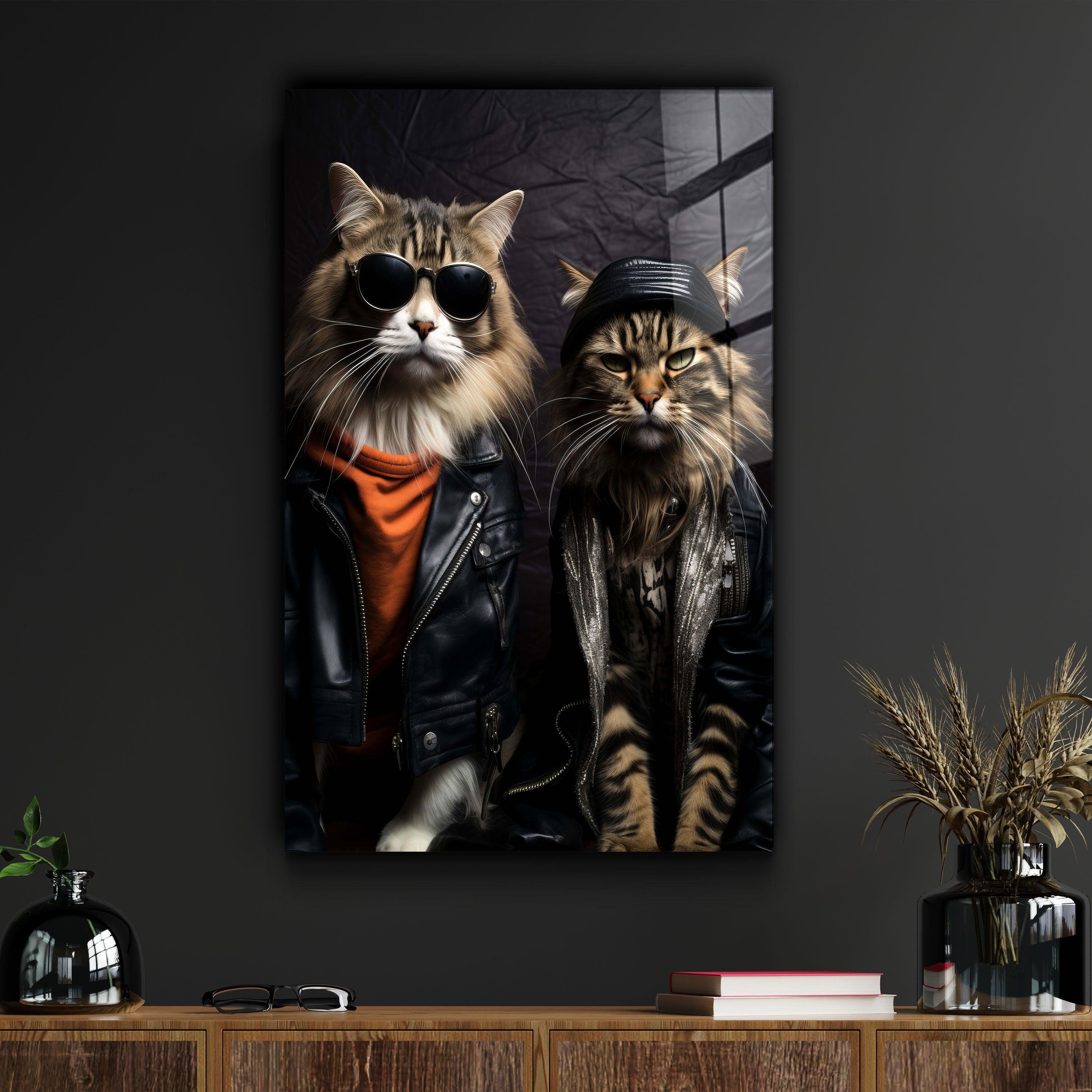 Cool Cat Brothers・Designers Collection Glass Wall Art - Artdesigna