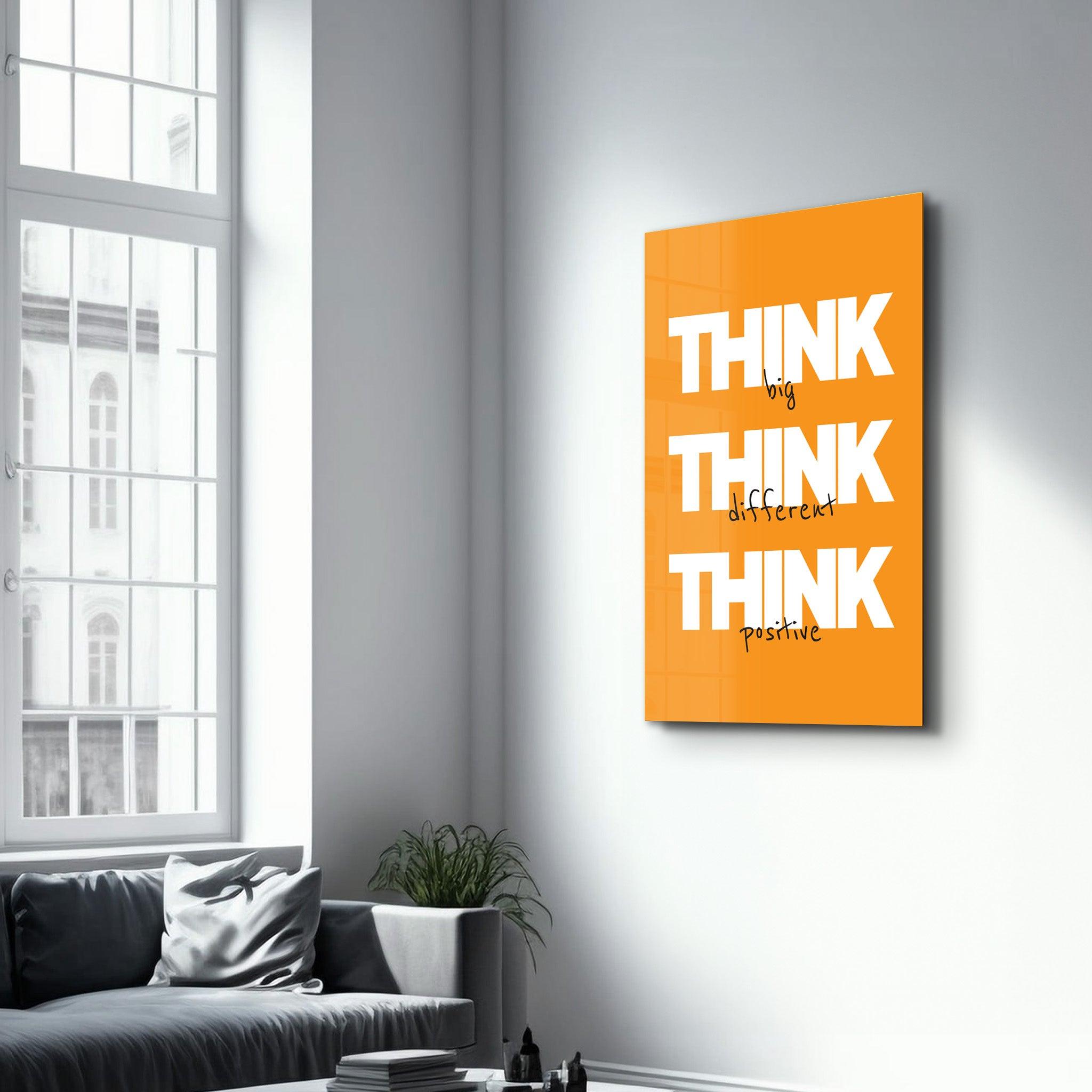 Think Big | Motivational Glass Wall Art - Artdesigna