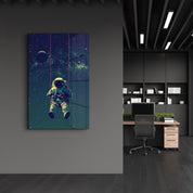 Astronaut on Swing - Designers Collection Glass Wall Art - ArtDesigna Glass Printing Wall Art