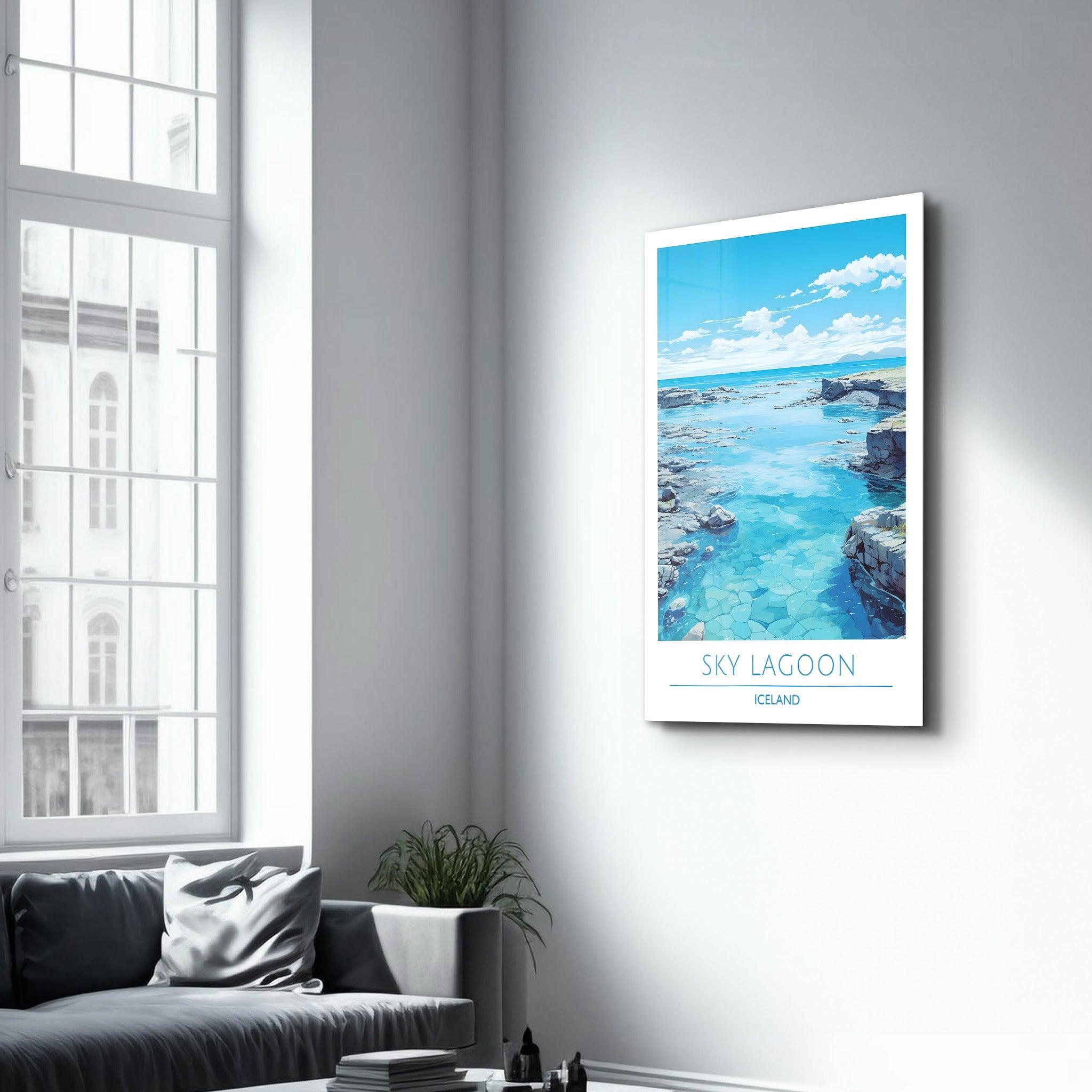 Sky Lagoon Iceland-Travel Posters | Glass Wall Art - ArtDesigna Glass Printing Wall Art