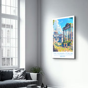 The Roman Forum-Rome Italy-Travel Posters | Glass Wall Art